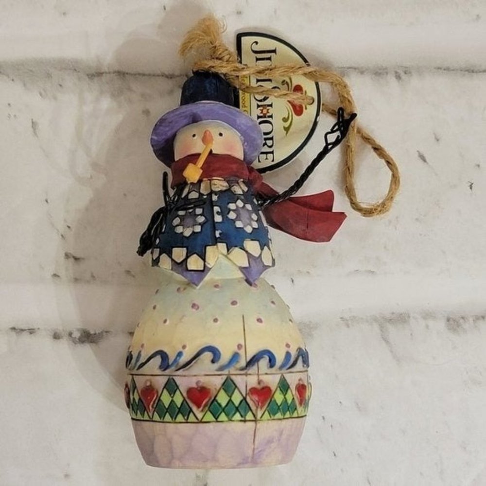 JIM SHORE HEARTWOOD CREEK SNOWMAN CHRISTMAS ORNAMENT  C113110